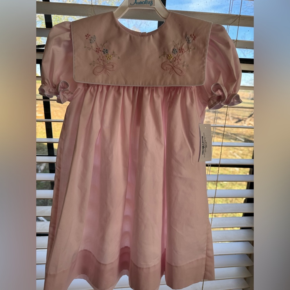 Auraluz pink bouquet flower dress